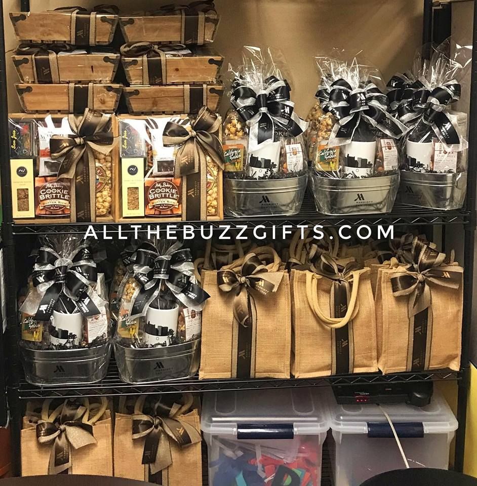 Customized gift baskets on display